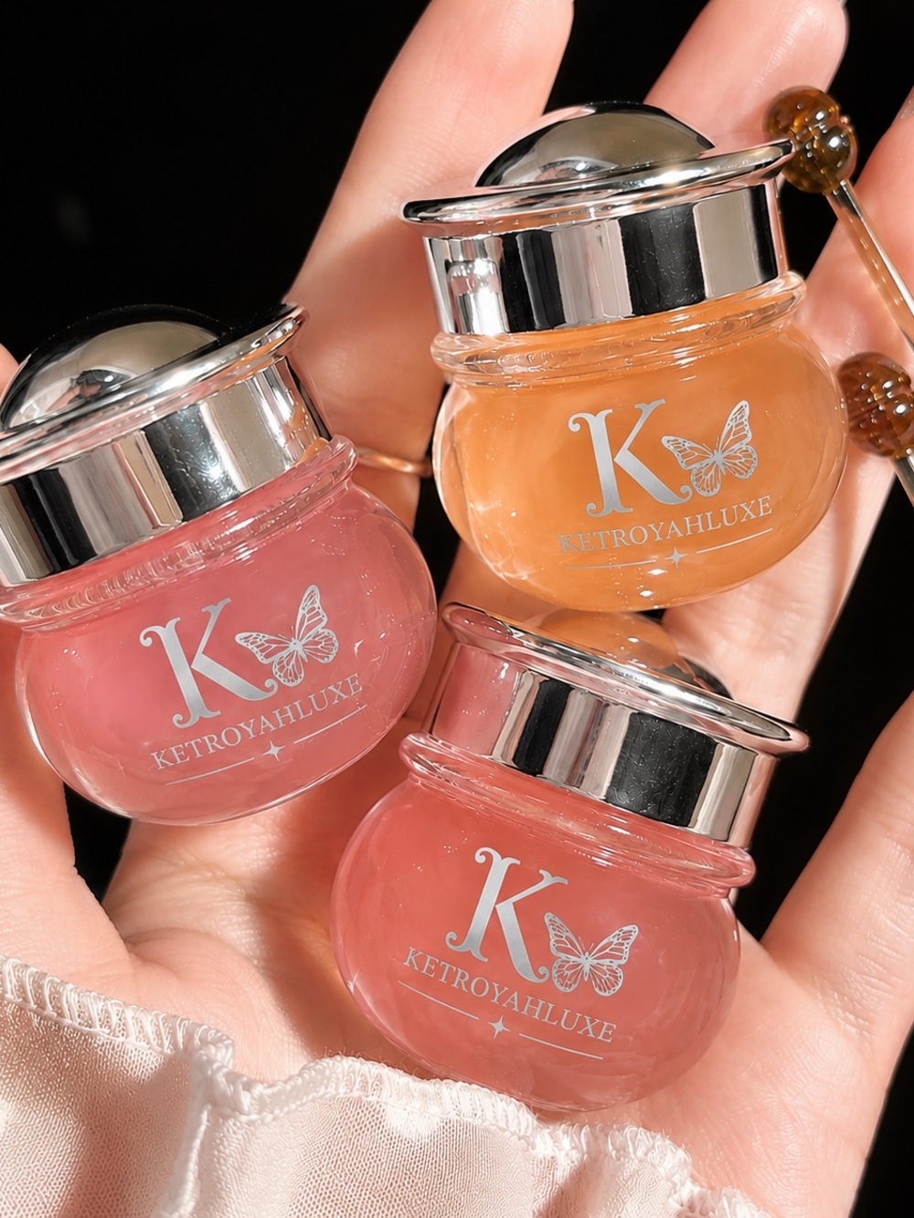 KETROYAH LUXE Sheer Lip Balm Trio — Pink & Peach Shades